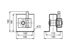 Spare wheel socket - winch, load 250kg