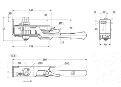 Strainer40mm, ratchet, rail, dac., right