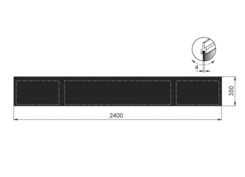 Zásterka 2400x350mm pre zadný nárazník