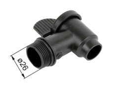 Kranik zbiornika, biały, plast