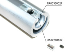 Cylindrical nut for tarpaulin blocking