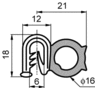 Edging 12x18/21/o 16 mm, coil=50m