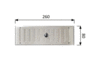 Ventilation grill 260x80 mm