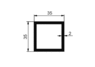 Quadratrohr 35x35x2mm