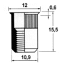 Matica nitovacia 27VO M8x15,5 mm, do por