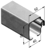 Guide-rail profile 50x52mm 5100mm