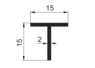 Profil T 15x15x2mm
