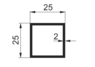 Quadratrohr 25x25x2mm, elox